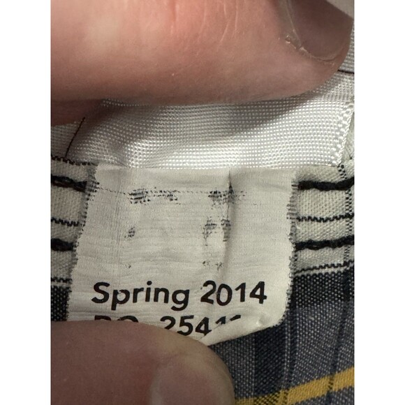 Carhartt Relaxed Fit Blue Grey Yellow Plaid Short Sleeve Button Shirt Men's L - Picture 15 of 16